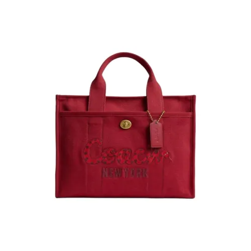 COACH Fabric Tote Bag Shopping Bag Shoulder Bag Crossbody Bag Handbag Large Size Women's Red