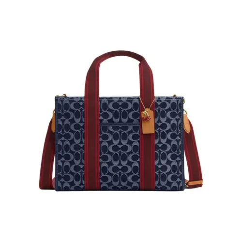 COACH Fabric Tote Bag Shopping Bag Shoulder Bag Crossbody Bag Handbag Medium Size Women's Denim Blue