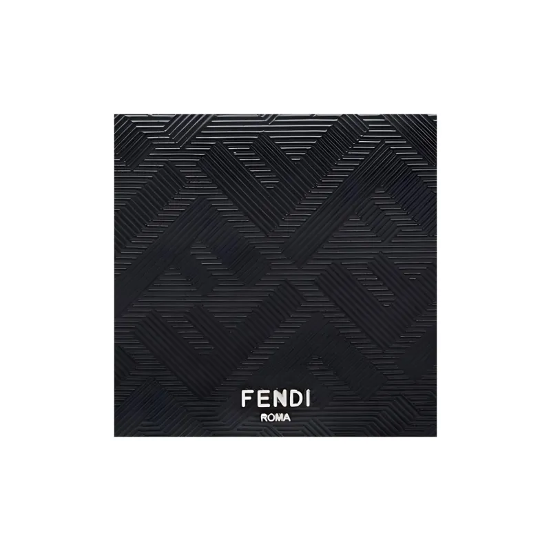 FENDI Leather Wallet Men's Black-3