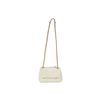 TORY BURCH Fleming Tweed Crossbody Bag Shoulder Bag Small Size Women's White