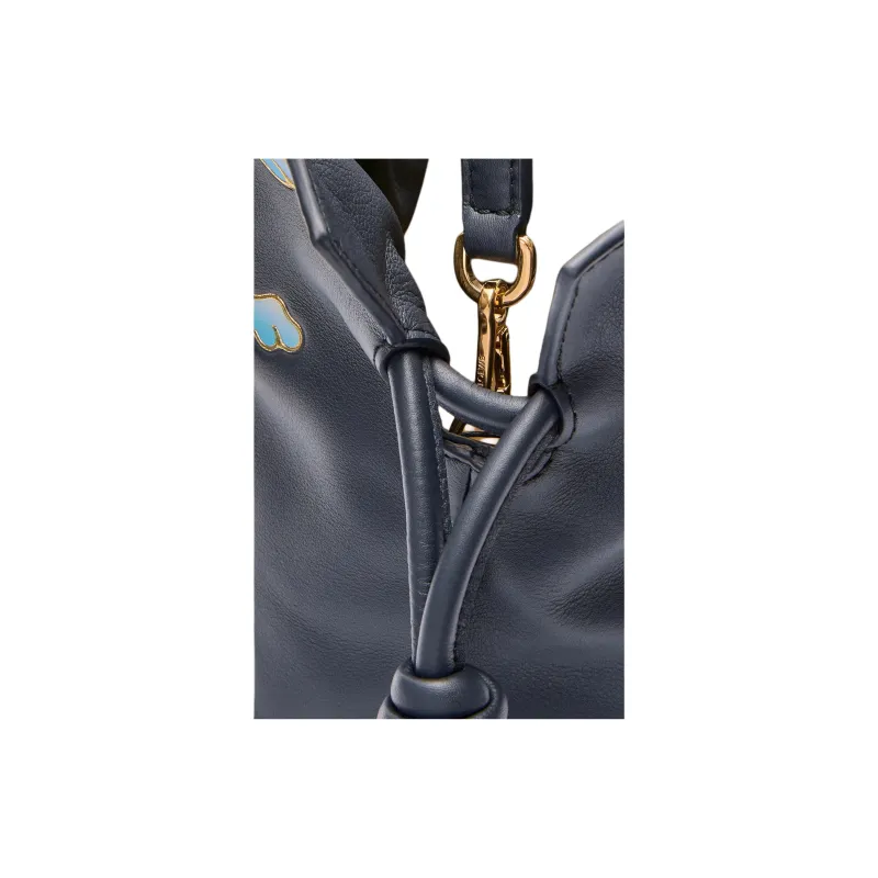 LOEWE Flamenco Cow Leather Shoulder Bag, Crossbody Bag Mini Women's Dark Blue-5