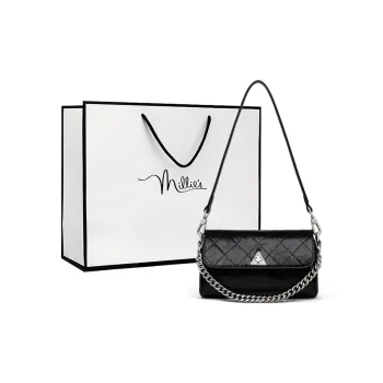 MILLIE'S Cow Leather One Shoulder Crossbody Bag Pillow Bag Regular Women's Black/Pudding