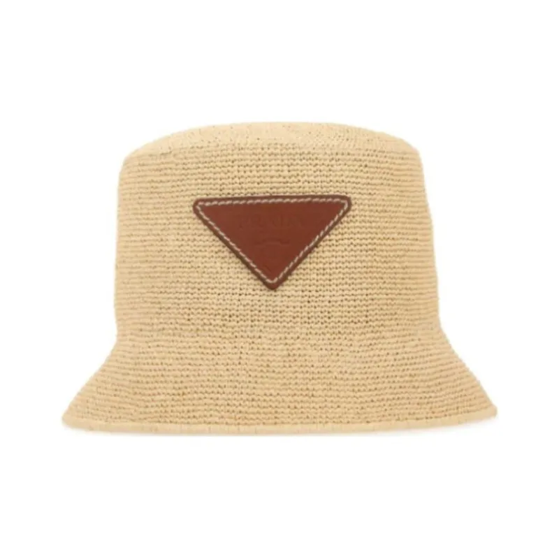PRADA Raffia Bucket Hats Women's Beige-0