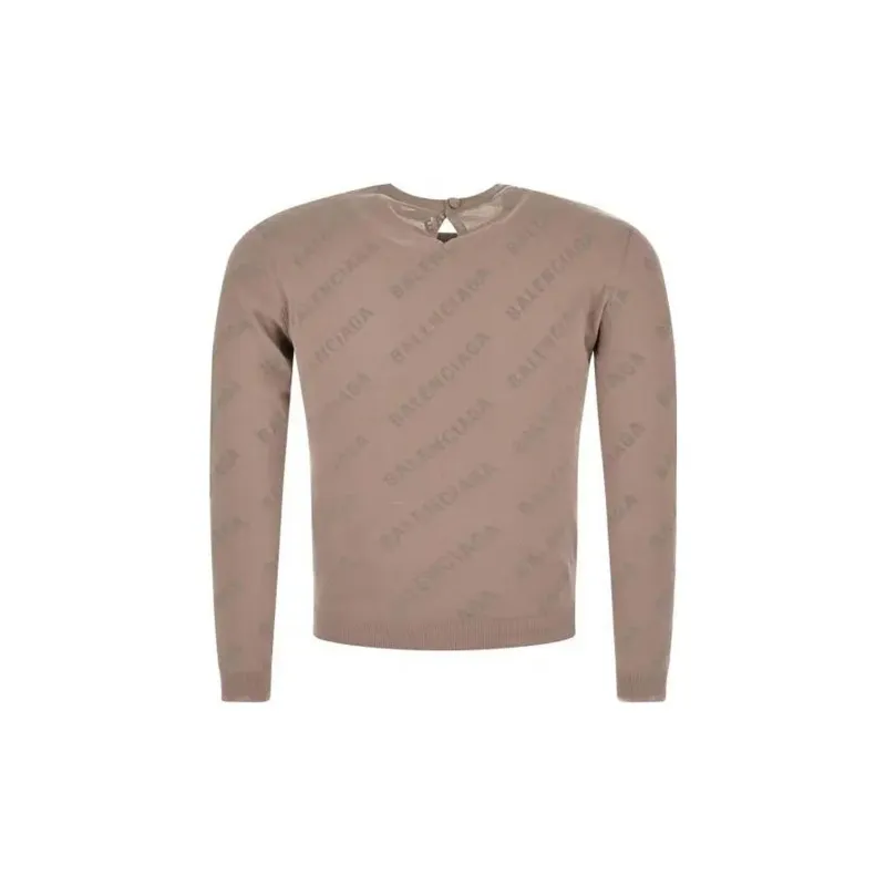 Balenciaga Flocked-logo Cotton Jumper-1