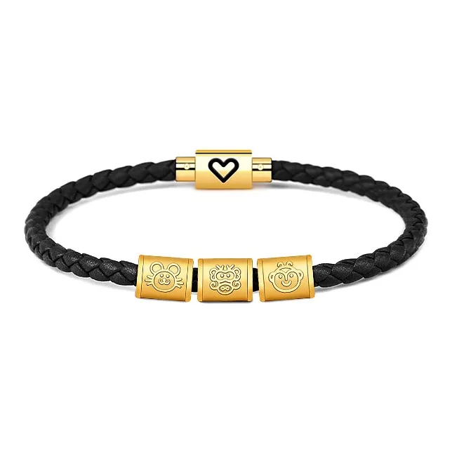 HUIYU Alloy Cow Leather Bracelets Unisex-19