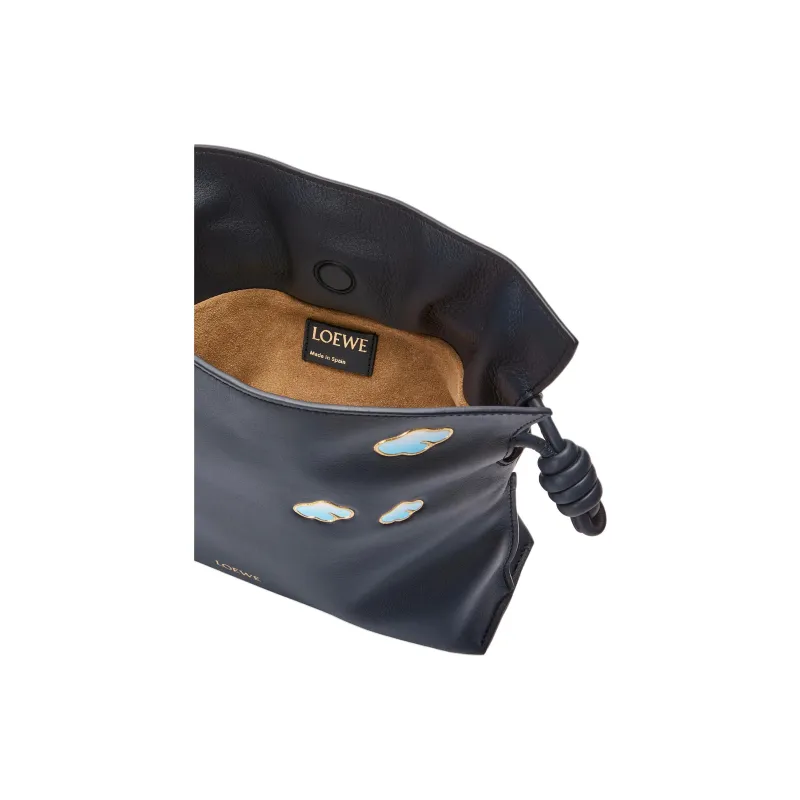 LOEWE Flamenco Cow Leather Shoulder Bag, Crossbody Bag Mini Women's Dark Blue-6