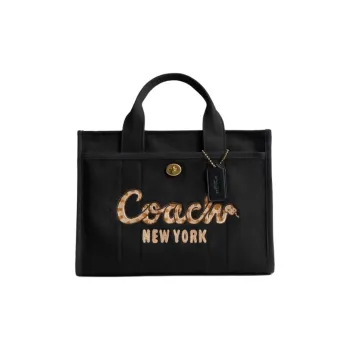COACH Fabric Tote Bag, Shopping Bag, Shoulder Bag, Crossbody Bag, Handbag Large Size Women's Black