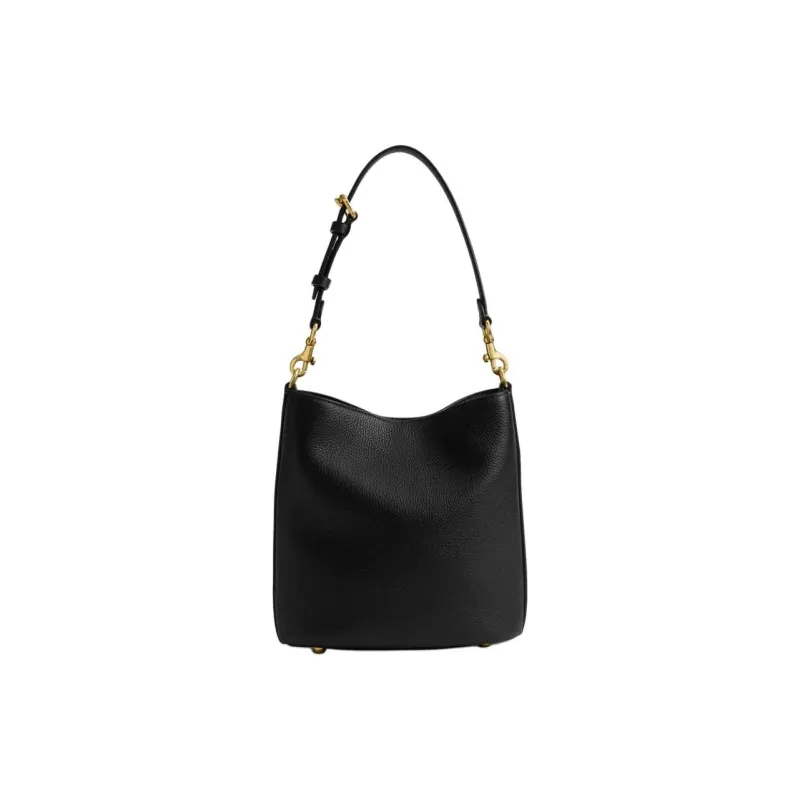 COACH Willow Cow Leather Bucket Bags Crossbody Bag, Shoulder Bag Trumpets Women's Black-1