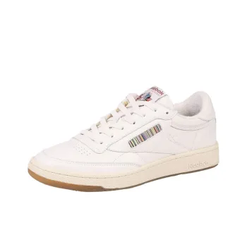 Paul Smith x Reebok CLUB C 85 VINTAGE Anti-Slip Wear-Resistant Low-Top Skateboard Shoes Unisex Gray White