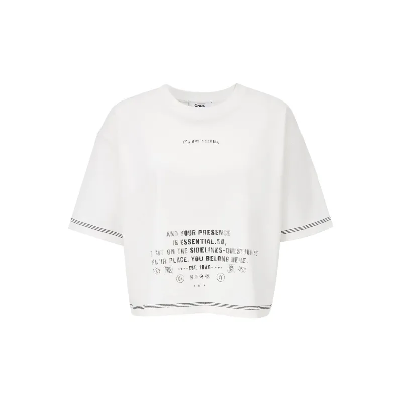 ONLY T Shirts Women's A43 Cream White-0