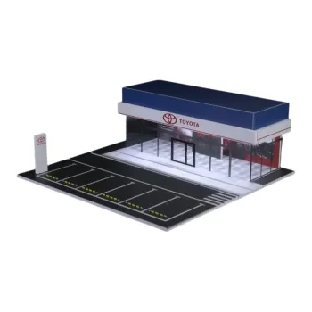 YIHAOZHANTAI MoreArt 1 64 Toyota 4S Dealership Car Display Lighting Scenario Model Accessories