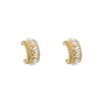 NATURALLYJOJO Zircon Earrings Women's Gold