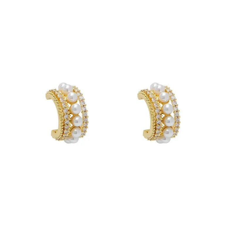 NATURALLYJOJO Zircon Earrings Women's Gold-0