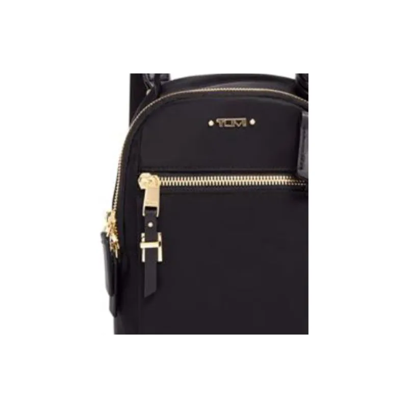 TUMI Voyageur Leather Trim Nylon Blend Backpack Mini Women's Black-4