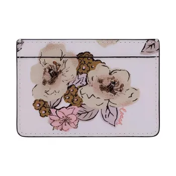 COACH Card Case Leather Clutch Card Holder Card Holder Mini Women's Pink Multicolor