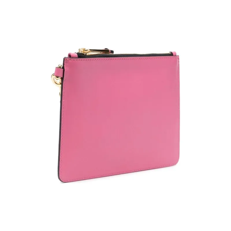 MOSCHINO Calfskin Clutch Women's Pink-2
