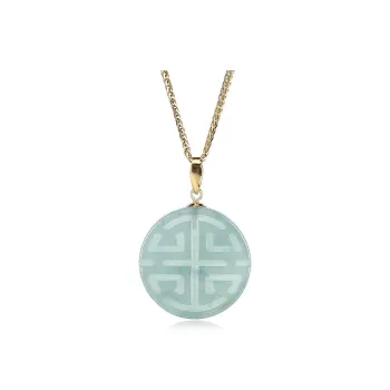 Cuiya Golden Building Ice Glutinous 18K Gold Encrusted Jadeite Necklace Women's