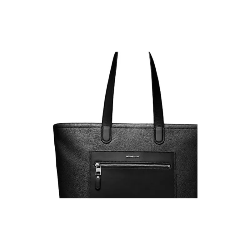 MICHAEL KORS Hudson Litchi Grain Leather Tote Bag Shopping Bag Handbag Shoulder Bag Men's Black-1