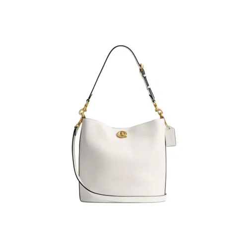 coach under Willow Cow Leather Bucket Bags Crossbody Bag, Shoulder Bag Large Size Women's White