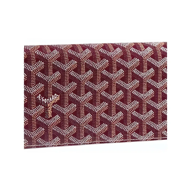 GOYARD RICHELIEU Canvas With Leather Wallet Unisex Burgundy-3