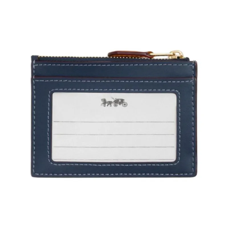 COACH Fabric+Artificial Leather Card Holder Mini Unisex Denim Blue-1