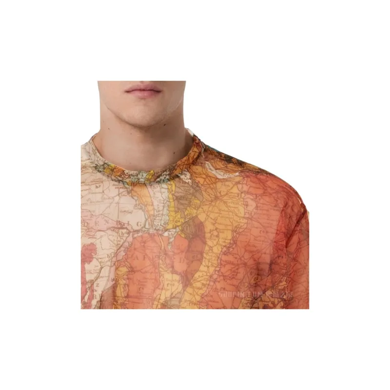 Burberry Map Print Mesh Oversized T Shirt-4