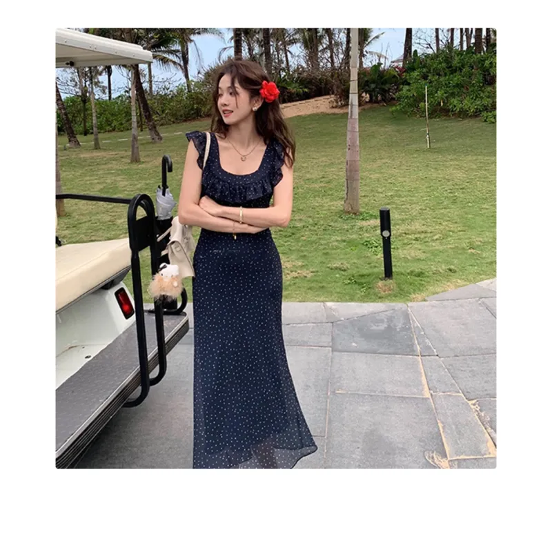 Vine Color Sleeveless Dress Women's-10
