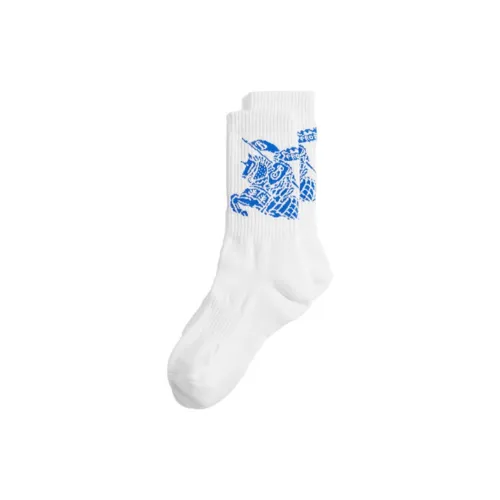 Burberry SS23 Knee-High Socks Men's 1 Pack White