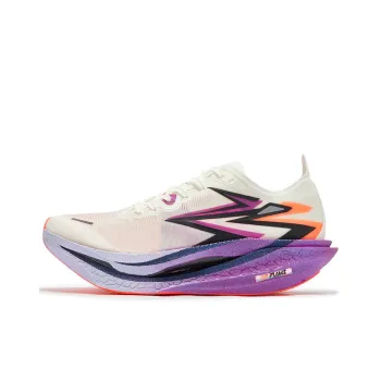 361° Flame 4 Cushioning Anti Slip And Wear Resistant Low Top Carbon Plate Training Running Shoes Unisex White Purple