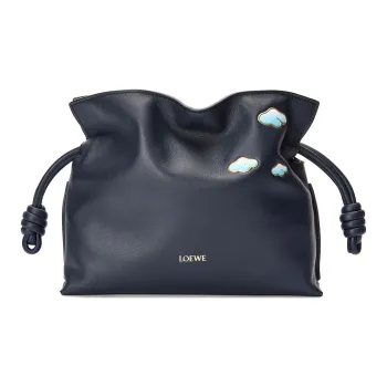 LOEWE Flamenco Cow Leather Shoulder Bag, Crossbody Bag Mini Women's Dark Blue