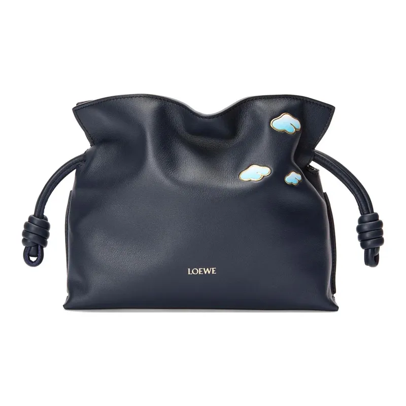 LOEWE Flamenco Cow Leather Shoulder Bag, Crossbody Bag Mini Women's Dark Blue-0