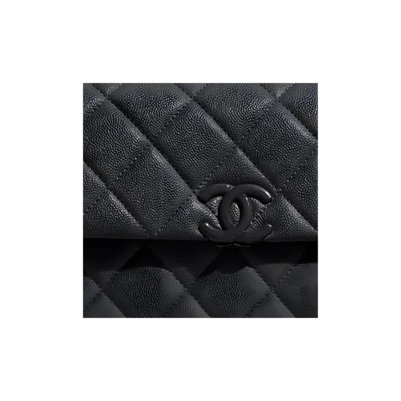 CHANEL Classic Flap CFSo Black Grain Cow Leather Shoulder Bag, Crossbody Bag Medium Size Women's Black-1