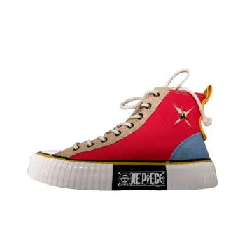 Kappa One Piece Anti Slip And Wear Resistant Lightweight High Top Canvas Shoes Unisex Red Blue Brown