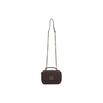 TORY BURCH Leather Chain Messenger Bag Shoulder Bag Crossbody Bag Handbag Women's Gray