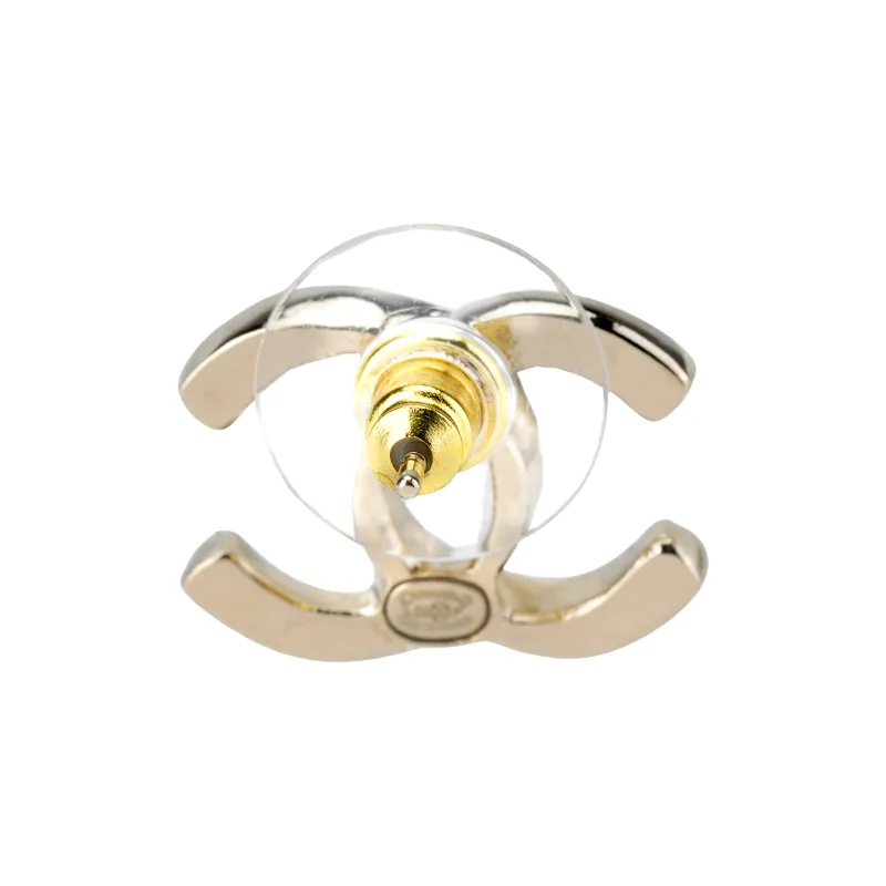 CHANEL   Stud Earrings Women's Gold-3