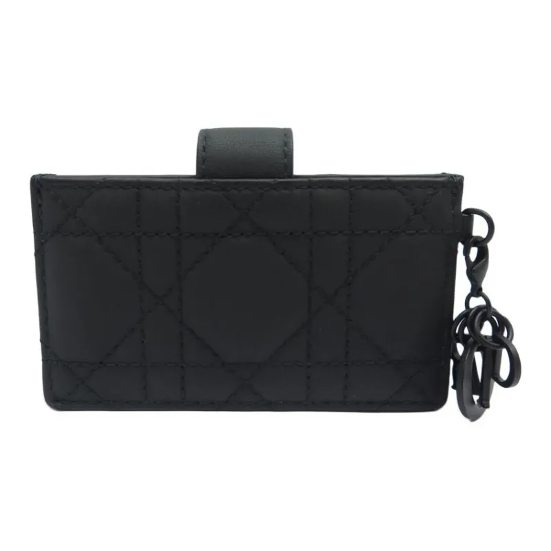 DIOR Cow Leather Card Holder Card Holder Women's Black-2