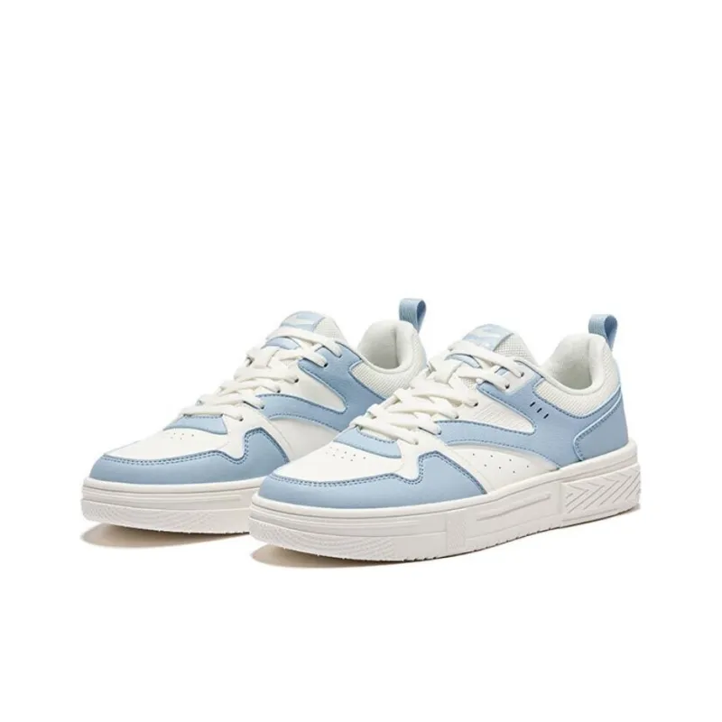 Erke Anti Slip And Wear Resistant Lightweight Low Top Skateboard Shoes Men's White Blue-2