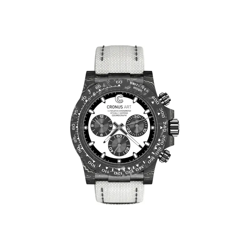 CRONUSART Cross Ditan Na Automatic Mechanical Movement Canvas Strap Watch Men's Watches White Dial-0