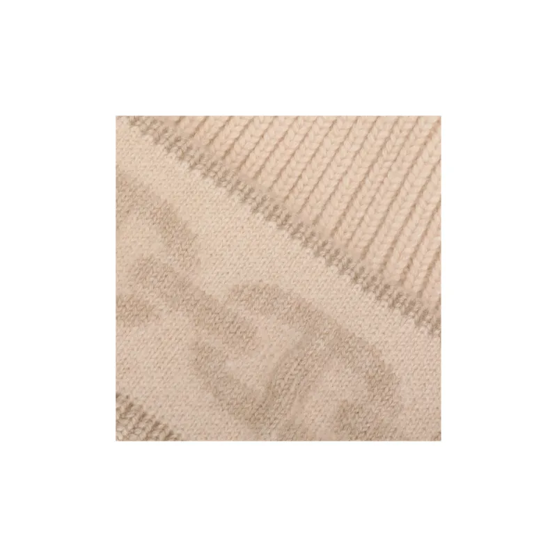 HERMES Cashmere Beanies Women's Beige-3