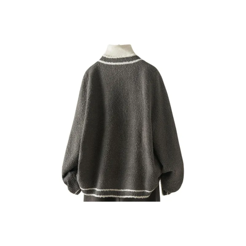 IHIMI Knitwear Women's Dark Brown Gray-1
