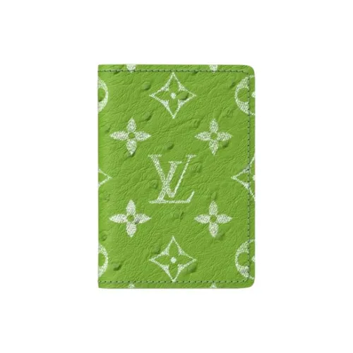 LOUIS VUITTON Pocket Organizer Leather Card Holder Men's Green