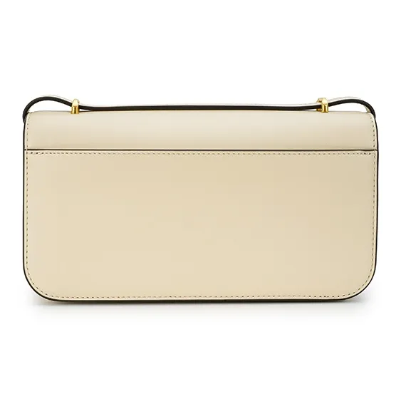 TORY BURCH Eleanor Leather Small Square Bag, Shoulder Bag, Crossbody Bag Trumpets Women's Cream White-2
