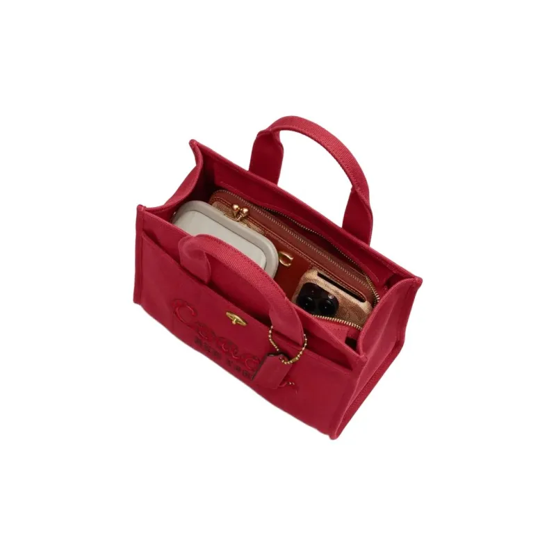 COACH Cargo Fabric Tote Bag, Shopping Bag, Shoulder Bag, Handbag Medium Size Women's Ruby Color-4