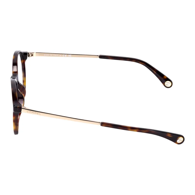 CHANEL Acetate Irregular Shape Eyeglass Frames Unisex Tortoiseshell-2