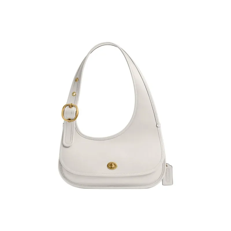 COACH Cashin Cow Leather Shoulder Bag Tubas Women's Chalk White-0