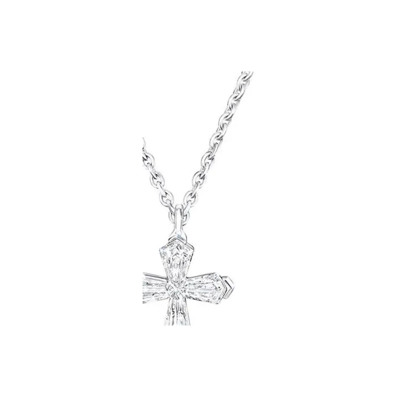 Graff 18K White Gold, White Zircon, Metal Necklaces Women's Silver-1