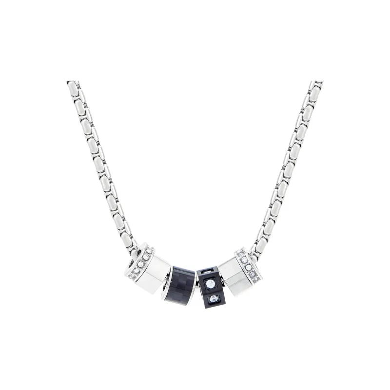 ENFANTIN Titanium Steel, Glass, Glue Drip, Zircon Necklaces Unisex-0
