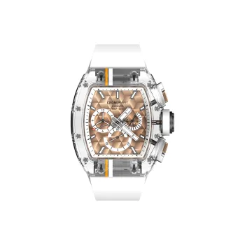 CRONUSART Automatic Mechanical Movement Rubber Strap Watch Men's Watches Gold Dial