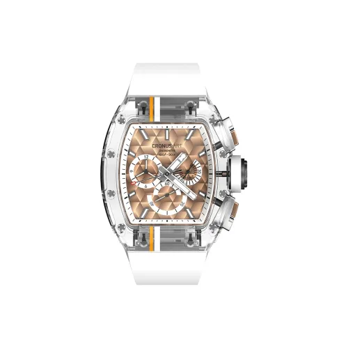 CRONUSART Automatic Mechanical Movement Rubber Strap Chinese Watches Men's Watches Gold Dial