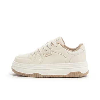 Babaya Anti Slip And Wear Resistant Lightweight Low Top Skateboard Shoes Women's Beige